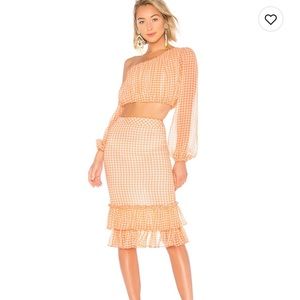 High waist ruffle skirt